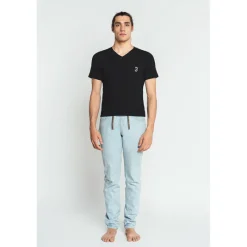 Homme Louisa Bracq T-shirt Col V*Black Basic Range -  T-shirt col V