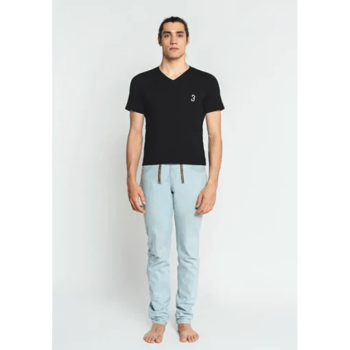 Homme Louisa Bracq T-shirt Col V*Black Basic Range -  T-shirt col V