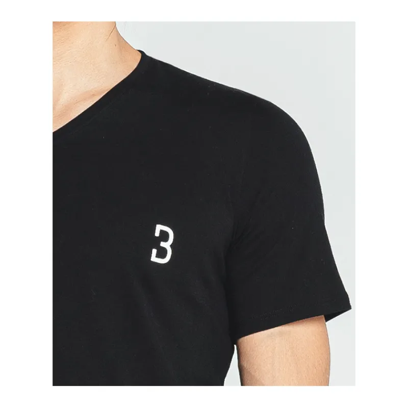 Homme Louisa Bracq T-shirt Col V*Black Basic Range - T-shirt col V