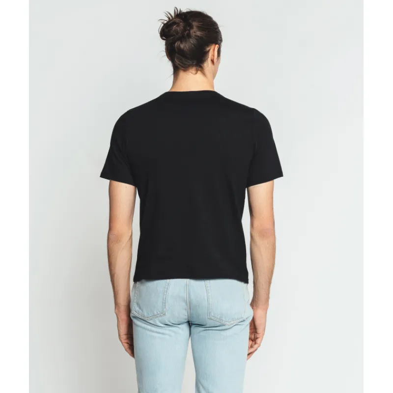 Homme Louisa Bracq T-shirt Col V*Black Basic Range - T-shirt col V