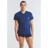 Homme Louisa Bracq T-shirt Col V*Navy Basic Range - T-shirt col V