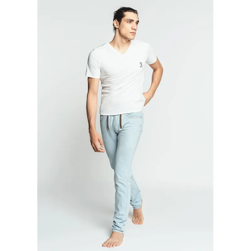 Homme Louisa Bracq T-shirt Col V*White Basic Range - T-shirt col V